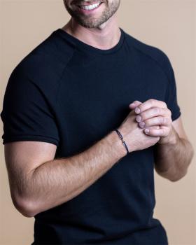 Preview: 1,5 mm blaues Nylonarmband mit vergoldetem Infinity-Zeichen - Infinity Blue Gold